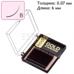 Вії Kodi Professional "Gold Standard" завиток B 0.07 (6 стрічок: довжина 6 мм), чорні