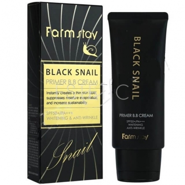 FarmStay Black Snail Repair BB Cream SPF 50+ PA +++ - BB-крем для обличчя з муцином чорного равлики, 50 г