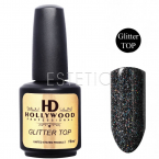 Hollywood Glitter Top - Закрепитель для гель-лака с шиммером (без липкого слоя), 16 мл