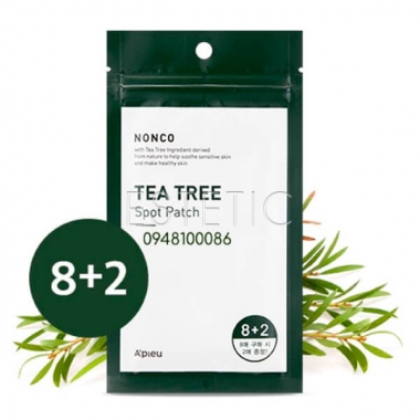 A'pieu Nonco Tea Tree Spot Patch Set - Патчі проти прищів з екстрактом чайного дерева, 8 + 2 шт