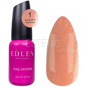 Edlen French Base 1 Камуфлирующая база нюдовий, золотистый микроблеск,  9 мл