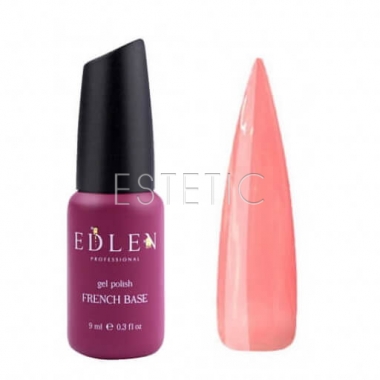 Edlen Professional French Rubber Base №001 - Камуфлирующая база для гель-лака (светло-розовый, золотистый микроблеск),  9 мл