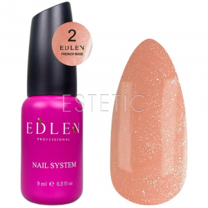 Edlen French Base 2 Камуфлирующая база пудровый с серебристым микроблеском,  9 мл