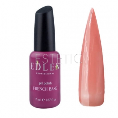 Edlen Professional French Rubber Base №003 - камуфлююча база для гель-лаку (персиково-рожевий, емаль), 17 мл