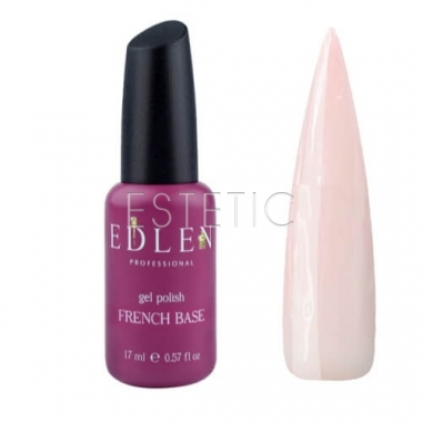 Edlen Professional French Rubber Base №004 - Камуфлирующая база для гель-лака (молочно-розовый, эмаль), 17 мл