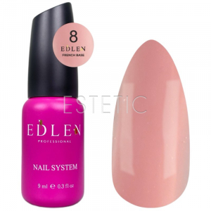 Edlen French Base 8 Камуфлирующая база нюдовый карамельно-розовый,  9 мл