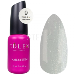 Edlen French Base 9 камуфлирующая база молочная с золотистым нежным микроблеском, 9 мл