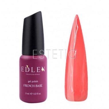 Edlen Professional French Rubber Base №010 - Камуфлююча база для гель-лаку (коралово-рожевий, емаль),  9 мл