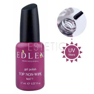 Edlen Professional Matte Top Coat No Wipe - Матовый закрепитель для гель-лака без липкого слоя, 17 мл