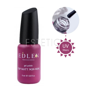 Edlen Professional Matte Top Coat No Wipe - Матовый закрепитель для гель-лака без липкого слоя,  9 мл