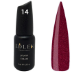 Гель-лак Edlen Professional №014 (бордовий, з червоним мікроблиском), 9 мл