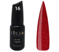 Гель-лак Edlen Professional №016 (яскравий червоний, з мікроблиском), 9 мл