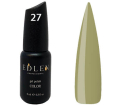 Гель-лак Edlen Professional №027 (сірий хакі, емаль), 9 мл