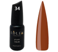 Гель-лак Edlen Professional №034 (терракотово-коричневый, эмаль), 9 мл