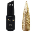 Гель-лак Edlen Professional №117 (светло-золотистые крупные и мелкие блестки), 9 мл