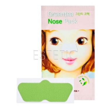 Etude House Green Tea Nose Pack - Очищуючий патч для носа з зеленим чаєм, 65 г