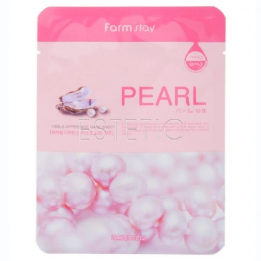 FarmStay Visible Difference Mask Sheet Pearl - Маска тканинна для обличчя з екстрактом перлів, 23 мл