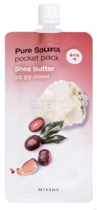 Missha Pure Source Pocket Pack Shea Butter - Ночная маска для лица с маслом ши, 10 мл