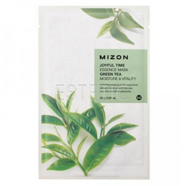Mizon Joyful Time Essence Mask Green Tea Moisture Vitality - Тканинна маска для обличчя з екстрактом зеленого чаю, 23 мл