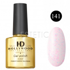 Гель-лак Hollywood №141 (нежно-розовый с мелким разноцветным конфетти, йогурт), 8 мл