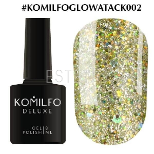 Гель-лак Komilfo Glow Attack №002 (золото, голографик), 8 мл