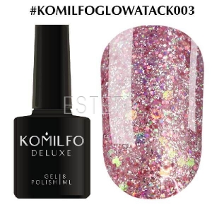 Гель-лак Komilfo Glow Attack №003 (розовое золото, голографик), 8 мл