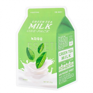 A'pieu Green Tea Milk One-Pack - Маска тканинна для обличчя 