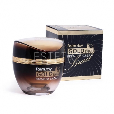 FarmStay Gold Snail Premium Cream - Премиум-крем с золотом и муцином улитки, 50 мл