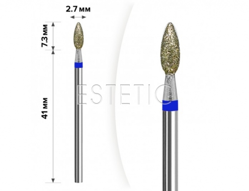 mART Насадка алмазна М-035 Свічка Blue 2,7*7,3 мм (середня)