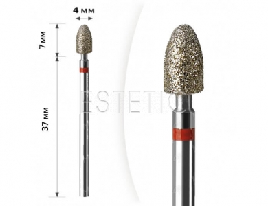 mART Насадка алмазна М-044 Конус Red 4*7 мм (м'яка)