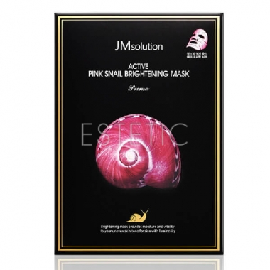 JMsolution Active Pink Snail Brightening Mask Prime - Тканинна маска з муцином равлики, 30 мл