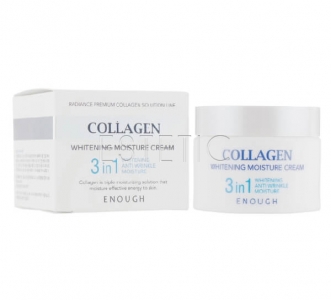 Enough Collagen Whitening Moisture Cream 3in1 - Крем для лица увлажняющий с коллагеном 3 в 1, 50 мл