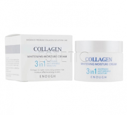 Enough Collagen Whitening Moisture Cream 3in1 - Крем для обличчя зволожуючий з колагеном 3 в 1, 50 мл