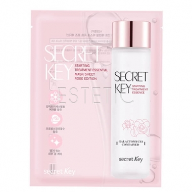 Secret Key Starting Treatment Essential Mask Sheet (Rose Edition) - Тканинна маска для обличчя, 30 г