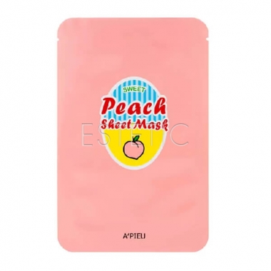 A'pieu Peach Sweet Sheet Mask - Тканинна маска для обличчя з екстрактом персика і йогурту, 23 г