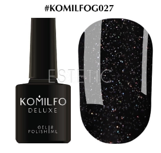 Гель-лак Komilfo DeLuxe Series №G027 (черный с голографическими блестками), 8 мл