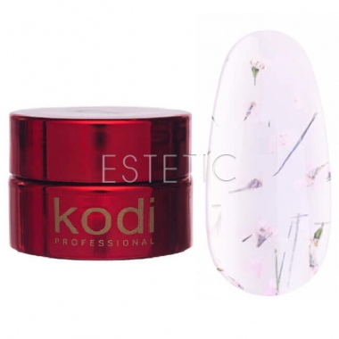 Kodi Professional Flower Gel №02 - Гель с сухоцветом (прозрачный, с розовым оттенком), 4 мл 