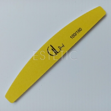 GLprof Пилка для нігтів Half Color 100/180, жовта