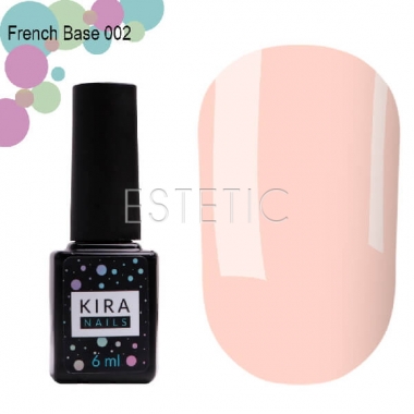Kira Nails French Base №002 - камуфлююча база (ніжний персиковий), 6 мл