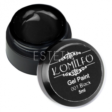 Komilfo Gel Paint №001 Black - Гель-фарба для лиття (чорний), 5 мл