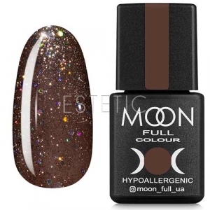 Гель-лак MOON FULL Color Gel Polish №322 (темный бежевый с разноцветным глиттером), 8 мл
