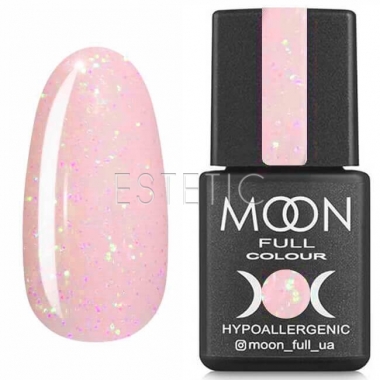 Гель-лак MOON FULL Opal color Gel polish №504 (ніжно-рожевий напівпрозорий з дрібним золотистим шиммером), 8 мл