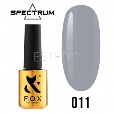Гель-лак F.O.X Spectrum Gel Vinyl № 011 Apologize (серый, эмаль), 7 мл