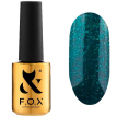 Гель-лак F.O.X Pigment №164 (зеленовато-синий, с блестками), 7 мл