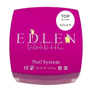 Edlen Professional Rubber Top No Wipe - Закріплювач для гель-лаку без липкого шару, 30 мл