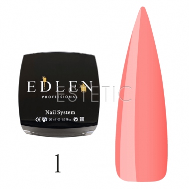Edlen Professional French Rubber Base №001 - Камуфлююча база для гель-лаку (світло-рожевий, золотистий мікроблиск), 30 мл