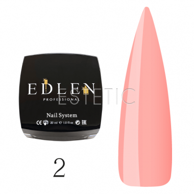 Edlen Professional French Rubber Base №002 - камуфлююча база для гель-лаку (світло-рожевий, сріблястий мікроблиск), 30 мл