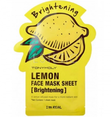 Tony Moly I'm Real Lemon Mask Sheet - Осветляющая тканевая маска для лица с экстрактом лимона, 21 мл