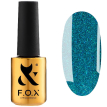 Гель-лак F.O.X Pigment №169 (яскравий бірюзовий з голографічними блискітками), 7 мл 