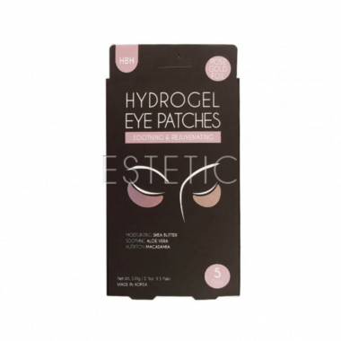 Luke Hydrogel Eye Patches Moisturizing&De-Puffing - Патчи гидрогелевые увлажняющие с фольгой из розового золота (5 пар)